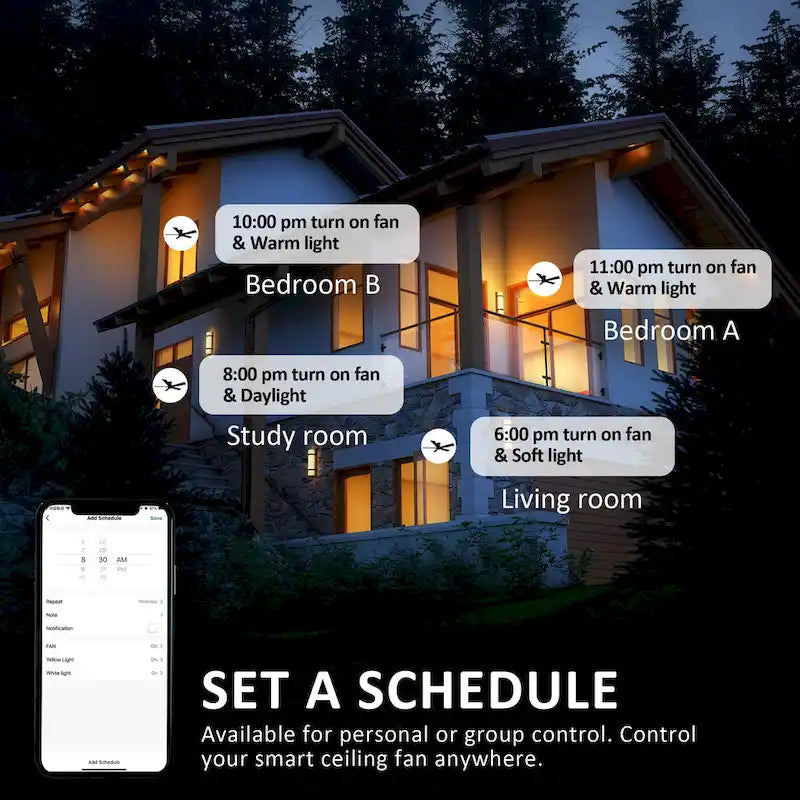 CARRO Joule 52  5-Blade Black Smart Ceiling Fan with Light and Remote