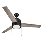 CARRO Abraxas 52  3-Blade Indoor Ceiling Fan With LED Light and Pull Chain. - N/A