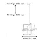 4-Light Modern Geometric Linear Pendant, Classic Black+Brass Dust - 16.81 x16.81 x16.14