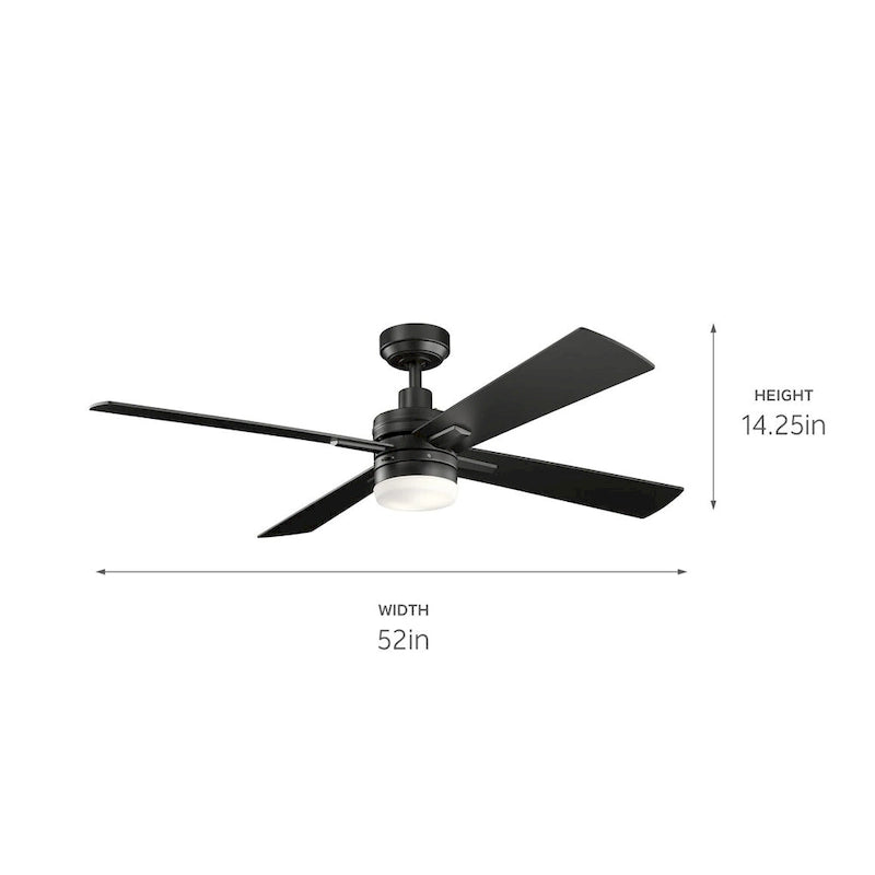Kichler Lija 52  4 Blade LED Ceiling Fan with Remote Control