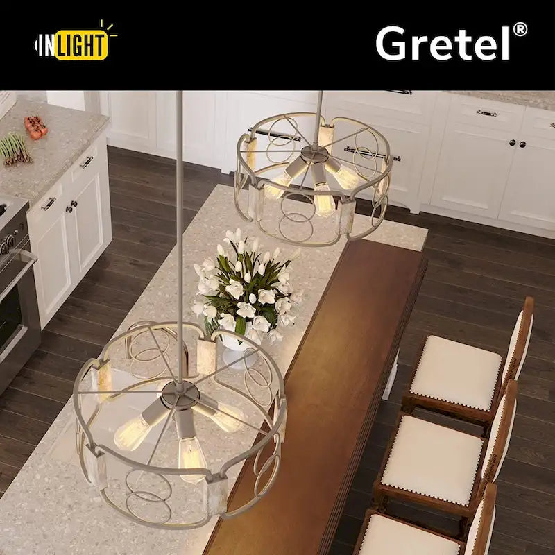 4 light farmhouse industrial chandelier wood accents drum pendant light