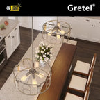 4 light farmhouse industrial chandelier wood accents drum pendant light