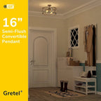 4 light farmhouse industrial chandelier wood accents drum pendant light