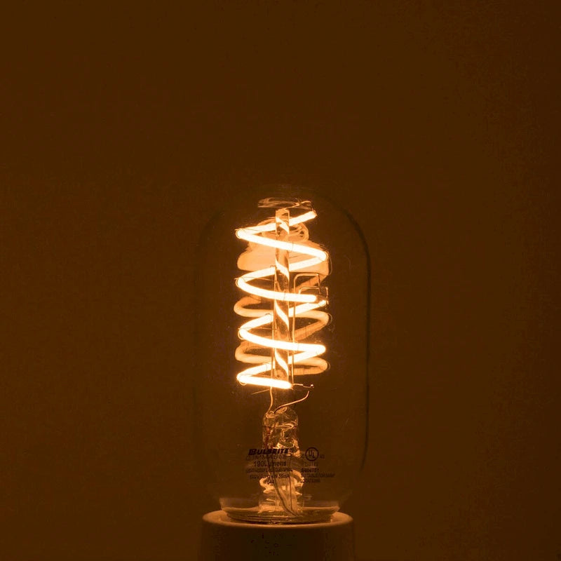 Bulbrite Pack of (2) 4 Watt Dimmable Antique Nostalgic Curved Filament LED Bulb