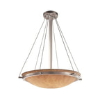 Justice Design Clouds Ring 6-light Brushed Nickel Round Bowl Pendant - Ivory - Brushed Nickel