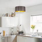 Eglo Maserlo 3-light Satin Nickel Pendant with Cappuccino and Gold