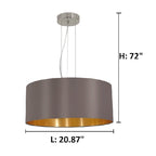 Eglo Maserlo 3-light Satin Nickel Pendant with Cappuccino and Gold