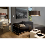 Eglo Maserlo 3-light Satin Nickel Pendant with Cappuccino and Gold