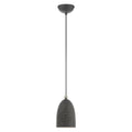 Livex Lighting 1 Light Scandinavian Gray Mini Pendant, 49107-76 - 5.5  Dia x 12  - 80  Adj. H