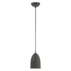 Livex Lighting 1 Light Scandinavian Gray Mini Pendant, 49107-76 - 5.5  Dia x 12  - 80  Adj. H