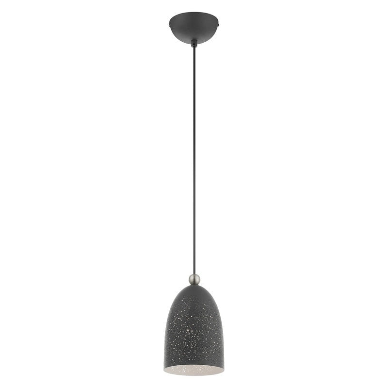 Livex Lighting 1 Light Scandinavian Gray Mini Pendant, 49107-76 - 5.5  Dia x 12  - 80  Adj. H