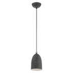 Livex Lighting 1 Light Scandinavian Gray Mini Pendant, 49107-76 - 5.5  Dia x 12  - 80  Adj. H
