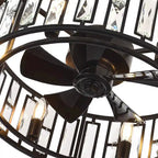 20-In Black Crystal Caged Ceiling Fan with Light Remote