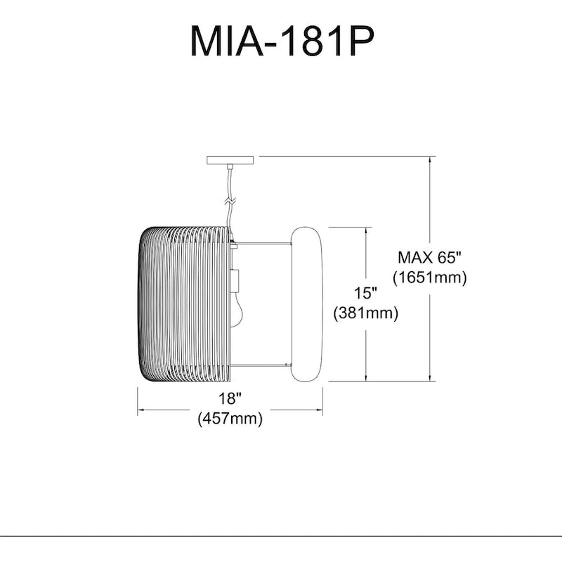 1 Light Pendant Slit Shade JTone Black Black