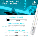 Luxrite 4FT T8 LED Tube Light, Ballast and Ballast Bypass Compatible, 13W=32W, Single-End or Double-End Powered (4 Pack)