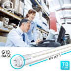 Luxrite 4FT T8 LED Tube Light, Ballast and Ballast Bypass Compatible, 13W=32W, Single-End or Double-End Powered (4 Pack)