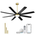 70 Inch 24W DC Led Ceiling Fan with Lights, 8-Blades, Remote Control and App and Alexa Google Voice Control