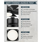 70 Inch 24W DC Led Ceiling Fan with Lights, 8-Blades, Remote Control and App and Alexa Google Voice Control