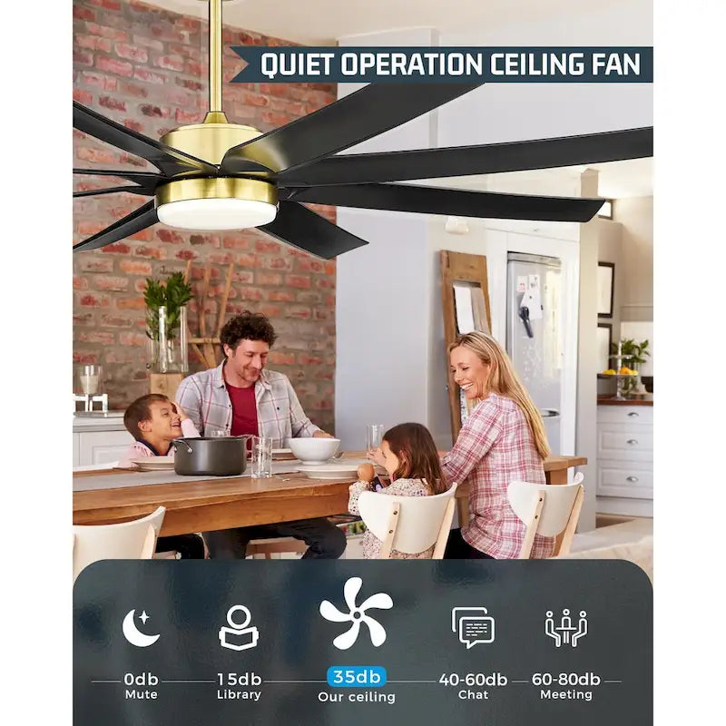 70 Inch 24W DC Led Ceiling Fan with Lights, 8-Blades, Remote Control and App and Alexa Google Voice Control