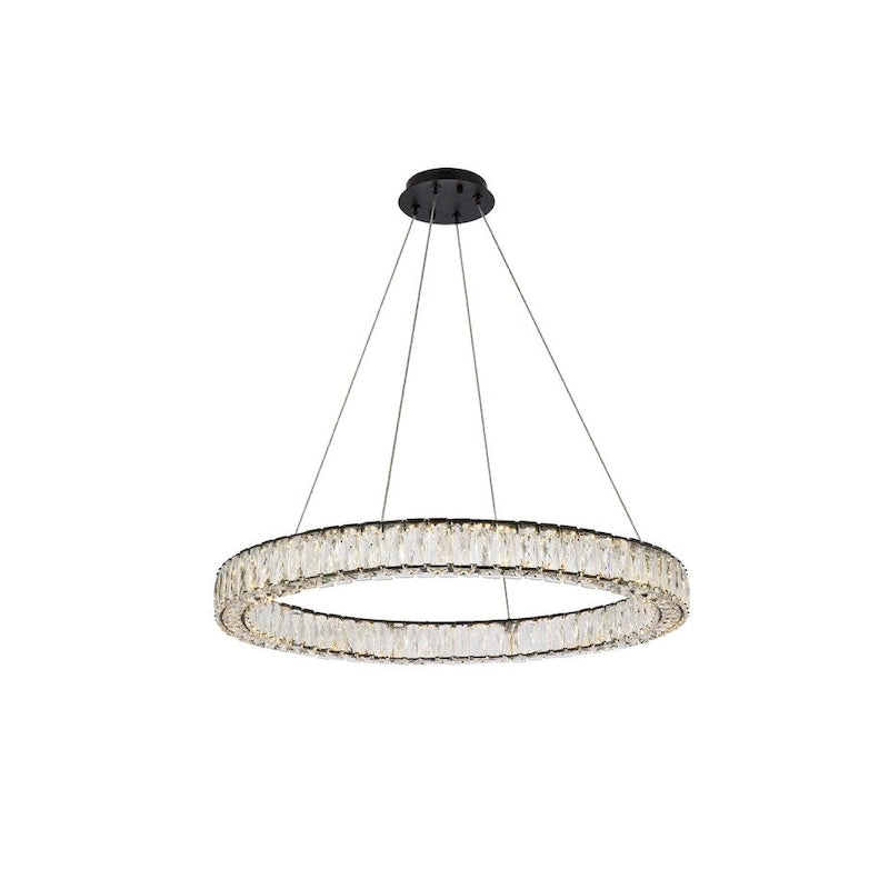 Indigo Home 31 inch LED round Single pendant in black