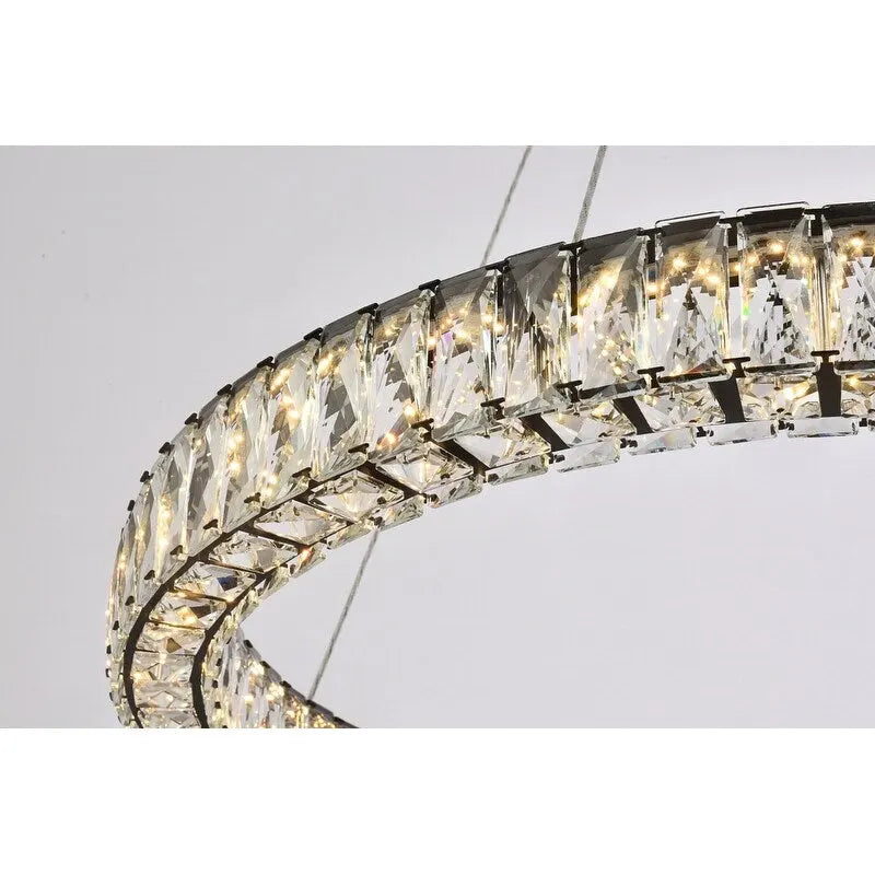 Indigo Home 31 inch LED round Single pendant in black