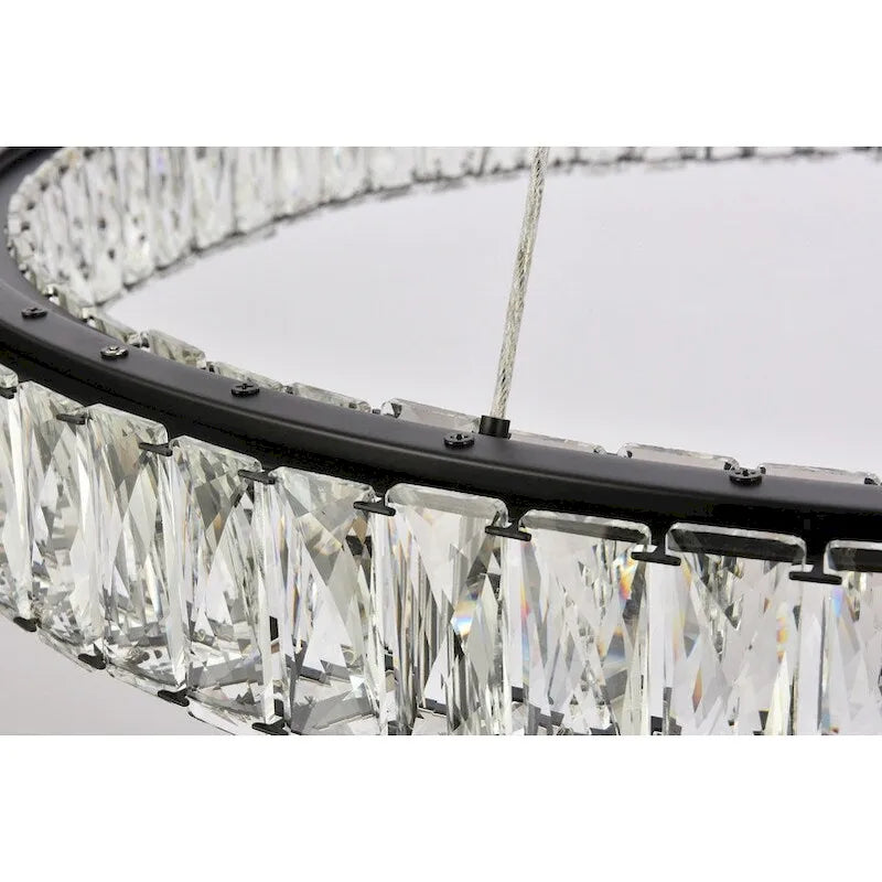 Indigo Home 31 inch LED round Single pendant in black