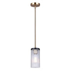 JENNER 60-Watt 1 Light Matte Black and Gold Mid Century Modern Pendant with Clear Glass Shade