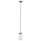 JENNER 60-Watt 1 Light Matte Black and Gold Mid Century Modern Pendant with Clear Glass Shade
