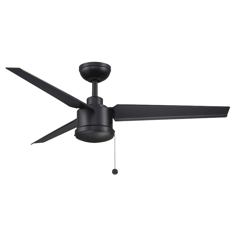 PC/DC 52 inch Indoor/Outdoor Ceiling Fan with Black Blades - Black