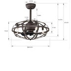 Industrial Ceiling Fan Light with Remote Control - N/A