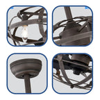 Industrial Ceiling Fan Light with Remote Control - N/A