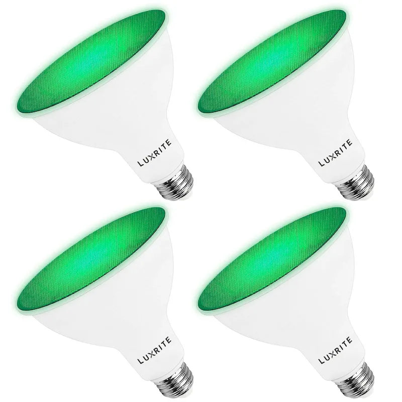 Luxrite LED PAR38 Flood Light Bulb, 8W=45W, Damp Rated, UL Listed, E26 Base, Indoor Outdoor, Decoration 4 Pack