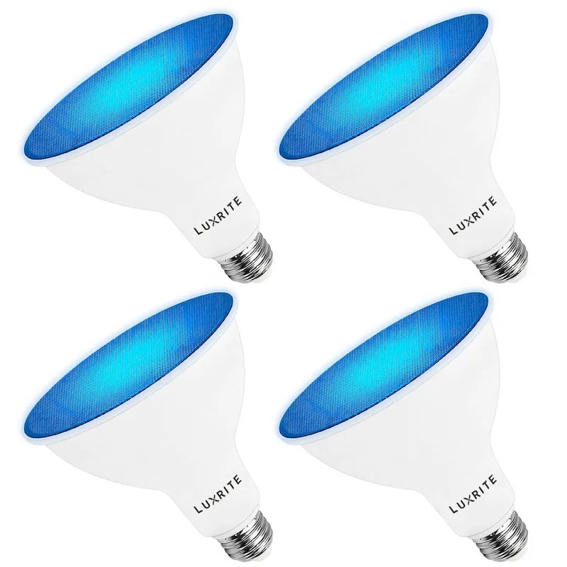Luxrite LED PAR38 Flood Light Bulb, 8W=45W, Damp Rated, UL Listed, E26 Base, Indoor Outdoor, Decoration 4 Pack