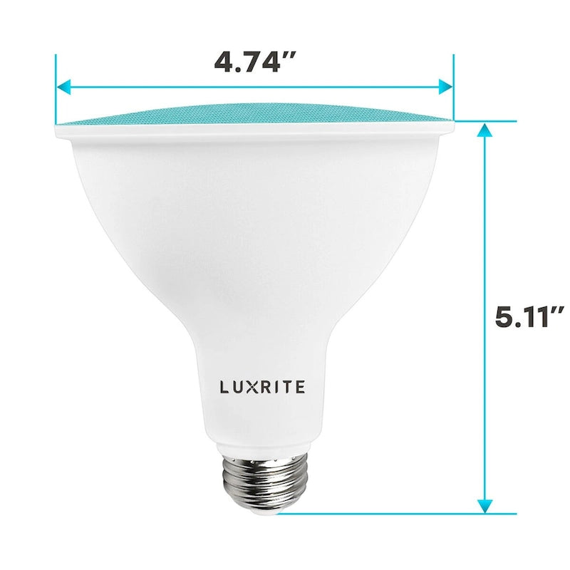 Luxrite LED PAR38 Flood Light Bulb, 8W=45W, Damp Rated, UL Listed, E26 Base, Indoor Outdoor, Decoration 4 Pack