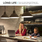 Luxrite A19 LED Light Bulb 60W Equivalent 3500K 800 Lumens Dimmable 9W Enclosed Fixture Rated E26 Base 16 Pack