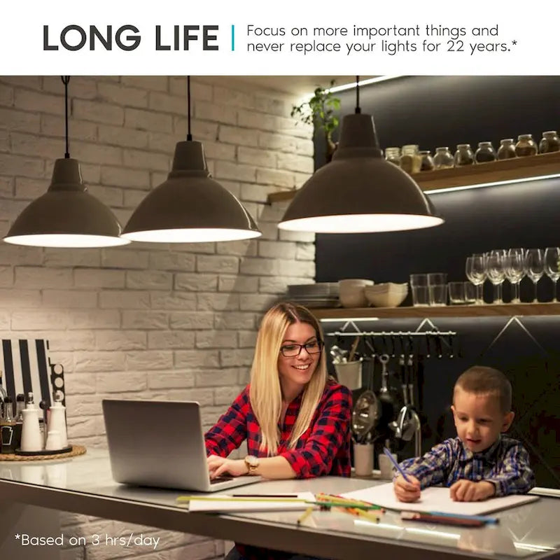 Luxrite A19 LED Light Bulb 60W Equivalent 3500K 800 Lumens Dimmable 9W Enclosed Fixture Rated E26 Base 16 Pack