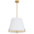 Dainolite Preston Modern and Contemporary 4 Light Incandescent Pendant Aged Brass with White Fabric shade