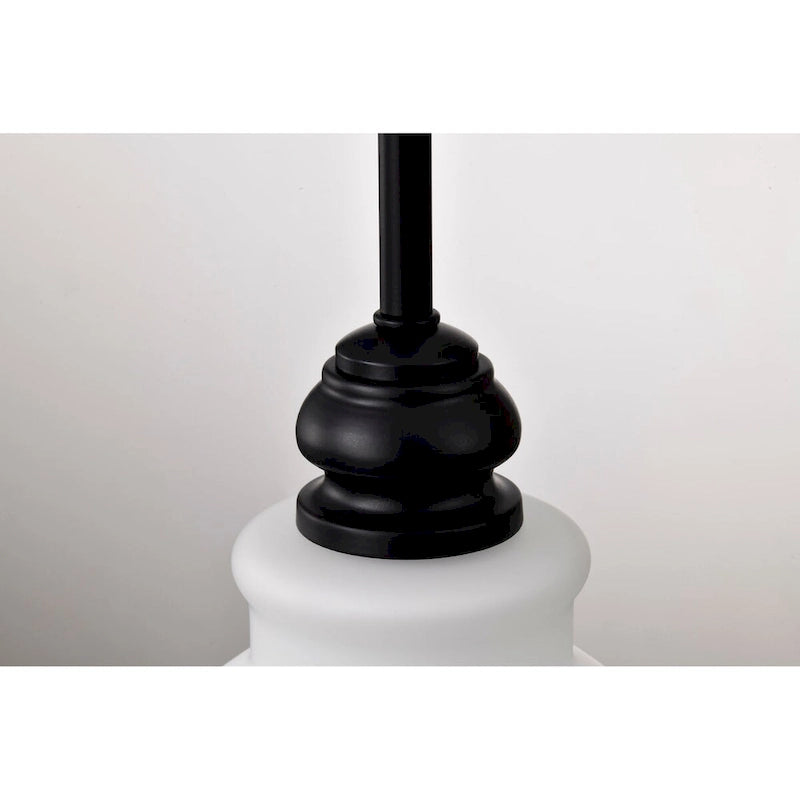 Russel 10 Inch Mini Pendant Matte Black with Satin White Glass - Matte Black