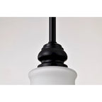 Russel 10 Inch Mini Pendant Matte Black with Satin White Glass - Matte Black