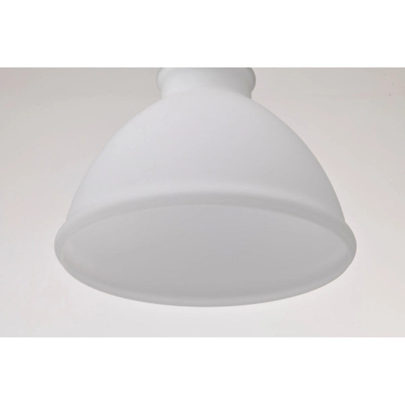 Russel 10 Inch Mini Pendant Matte Black with Satin White Glass - Matte Black