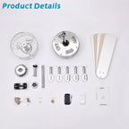 52 Inch Crystal Chandelier Fan Dual Finish Reversible Blades