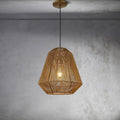 CraftHome Handcrafted 1-Light Farmhouse Natural Rattan Pendant Light With Boho Rope Woven Shape - W14 