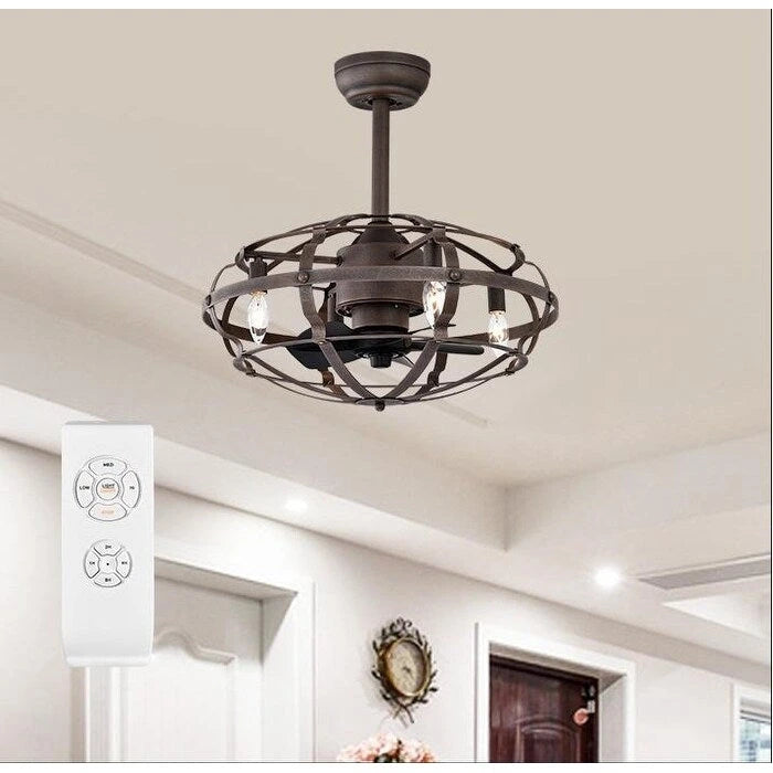 Industrial Ceiling Fan Light Kit for Living Room Bedroom Kitchen