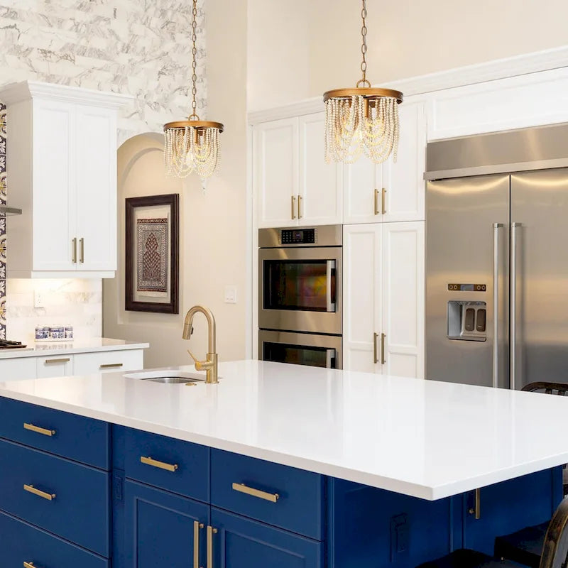 Modern Electic Empire Wood Beaded Boho Kitchen Island Bedroom Pendant Light - D 11 * H 12.5