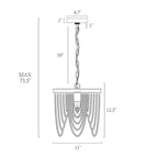 Modern Electic Empire Wood Beaded Boho Kitchen Island Bedroom Pendant Light - D 11 * H 12.5