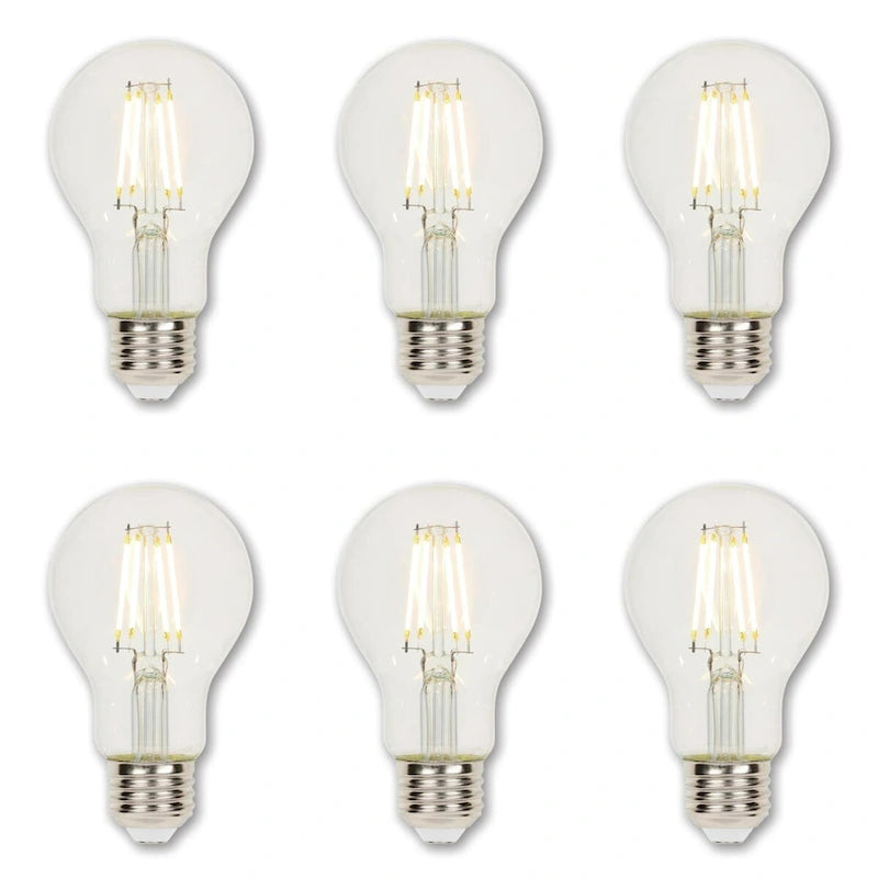 Westinghouse Lighting 4.5-Watt (40-Watt Equivalent) Clear A19 Dimmable Filament LED Light Bulb, Medium Base - 6-Pack