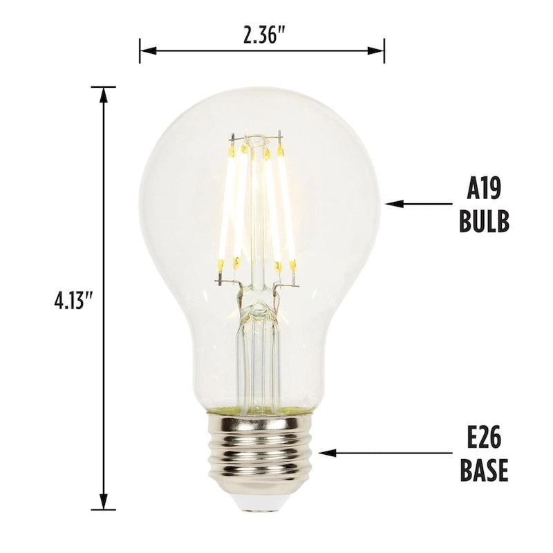 Westinghouse Lighting 4.5-Watt (40-Watt Equivalent) Clear A19 Dimmable Filament LED Light Bulb, Medium Base - 6-Pack