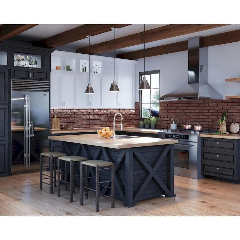 Hinton Collection One-Light Brushed Nickel Modern Farmhouse Pendant - 8.25 in x 8.25 in x 8.62 in