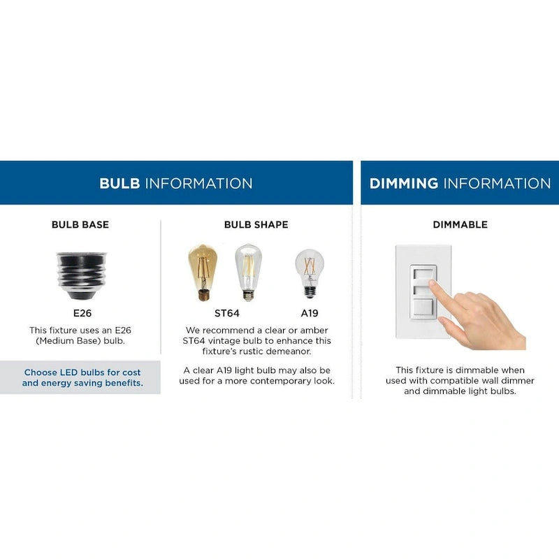 Hinton Collection One-Light Brushed Nickel Modern Farmhouse Pendant - 8.25 in x 8.25 in x 8.62 in