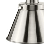 Hinton Collection One-Light Brushed Nickel Modern Farmhouse Pendant - 8.25 in x 8.25 in x 8.62 in